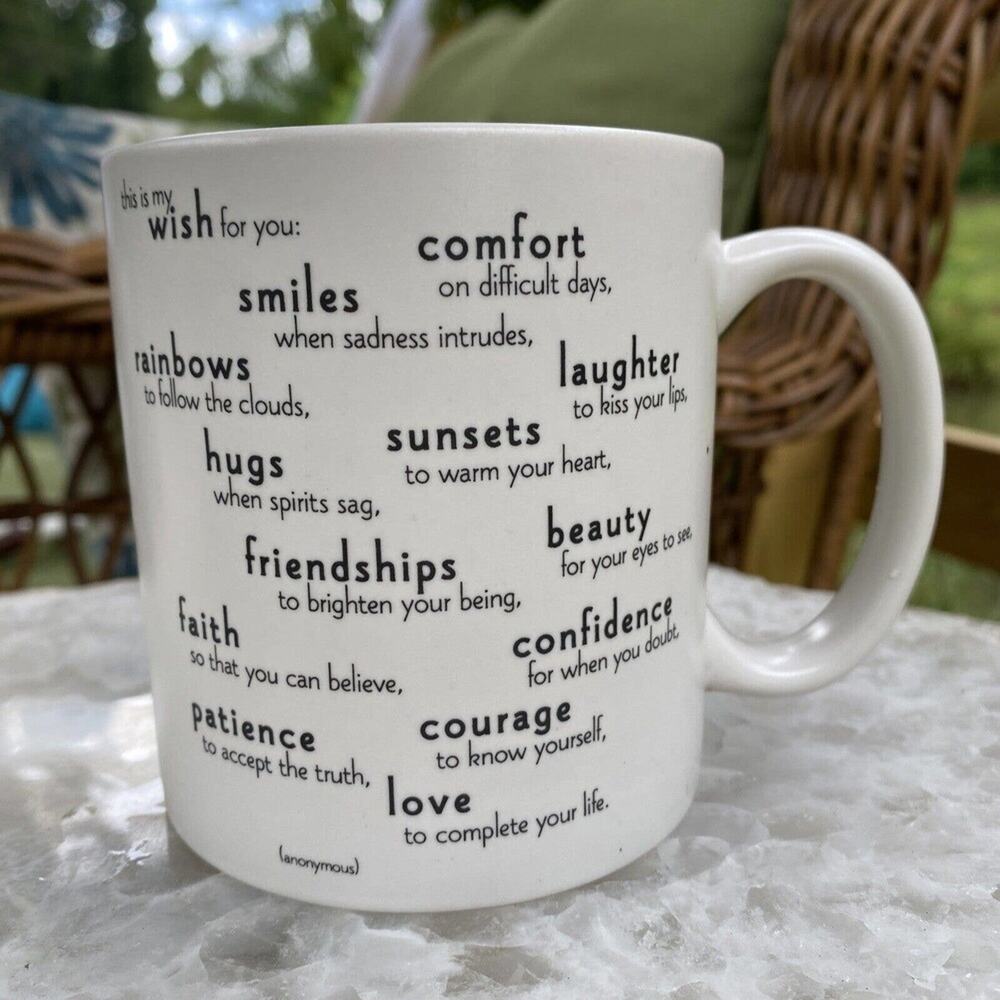 Quotable‎ Mugs “This Is My Wish For You: …” Black Lettering On White
